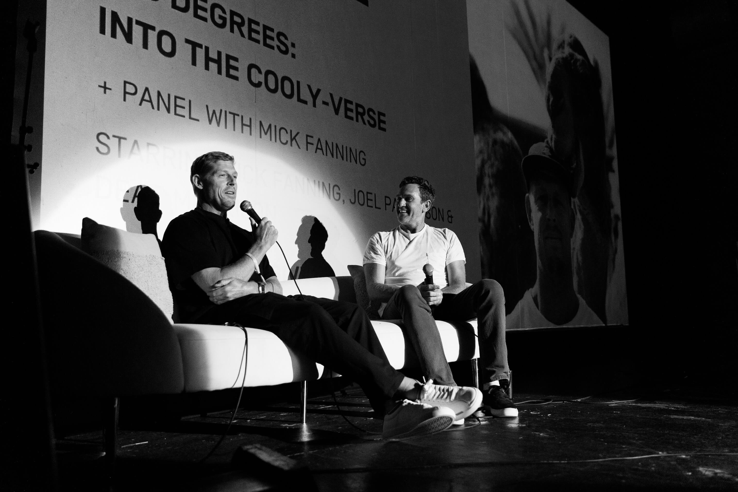 Mick Fanning and Taylor Steele on Stage at Solento Surf Festival