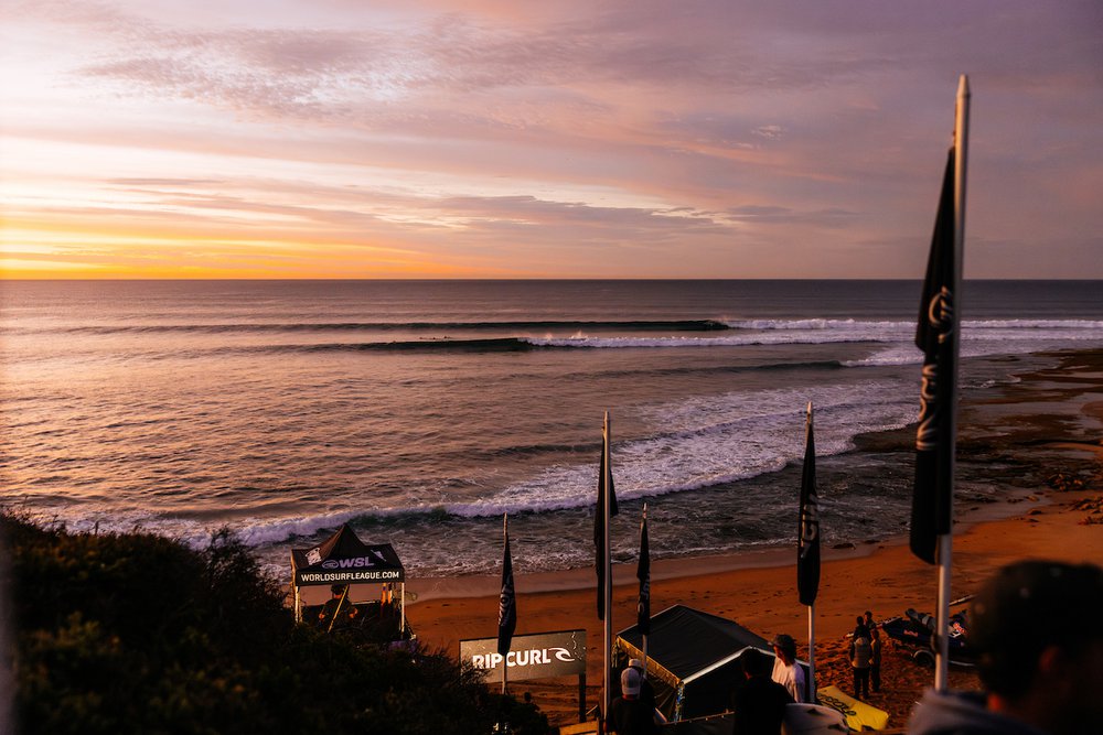 BELLS BEACH, VICTORIA, AUSTRALIA - APRIL 1: The lineup prior to the commencement of the Rip Curl Pro Bells Beach on April 1, 2026 at Bells Beach, Victoria, Australia. (Photo by Cait Miers/World Surf League)