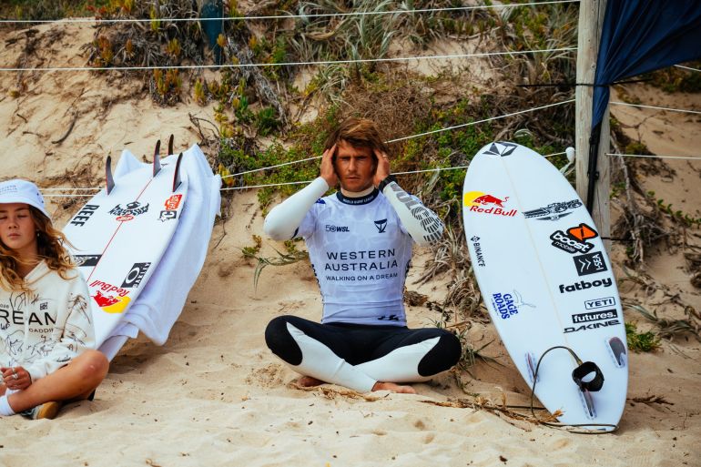 MARGARET RIVER, WESTERN AUSTRALIA, AUSTRALIA - APRIL 19: Jack Robinson of Australia prior to surfing in Heat 4 of Round Three at the Western Australia Margaret River Pro on April 19, 2026 at Margaret River, Western Australia, Australia. (Photo by Hannah Anderson/World Surf League)