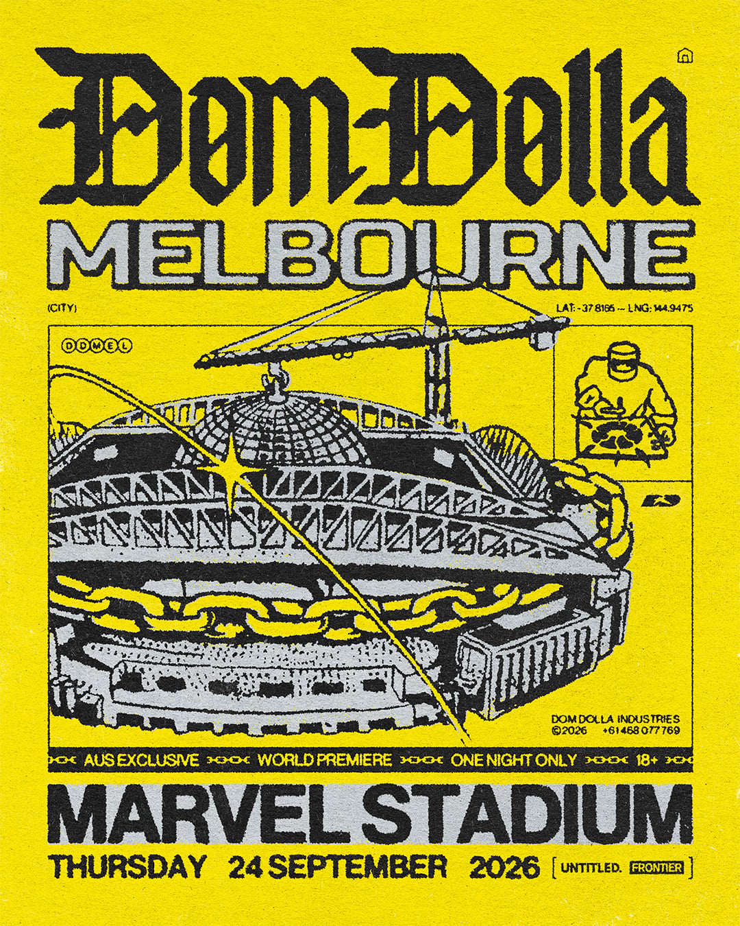 Dom Dolla is coming home for an exclusive Marvel Stadium show this September. Get ready for a massive night of electronic music.