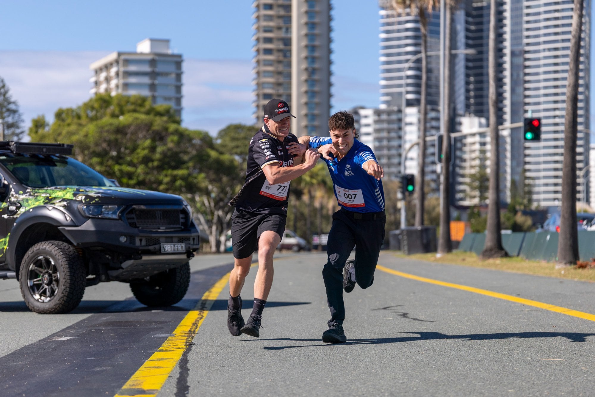 Nedd Brockmann leads the new Track Club run at the 2026 Gold Coast 500 Festival, supporting Mobilise to tackle homelessness.